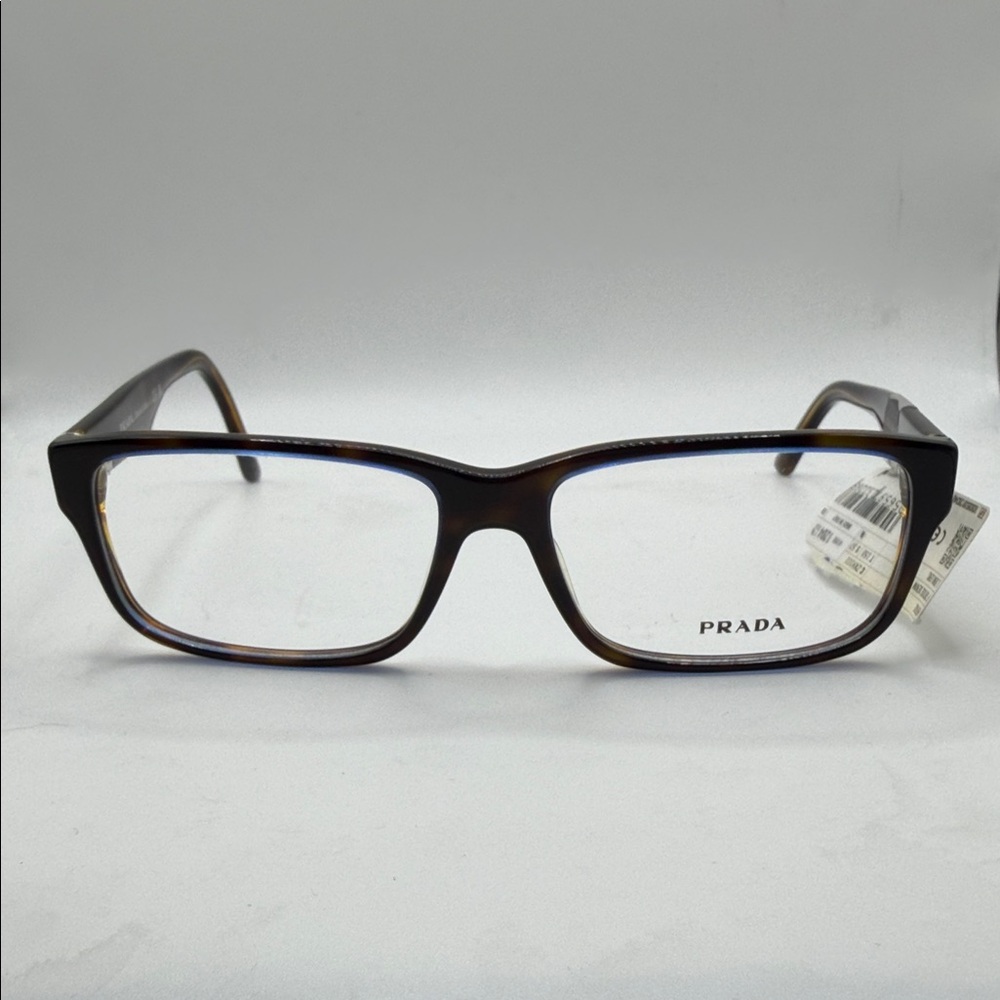 Prada Tortoise Shell Rectangular Eyeglasses VPR 1… - image 1